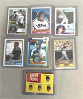 Seven vintage baseball/football cards