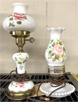 2 floral themed lamps