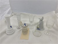 2 Glass Goblets Vases Bird Bell Glass Bell +