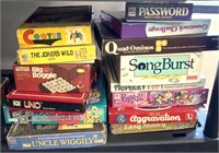 Two stacks of boardgames