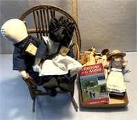 Amish themed dolls/rocker/history of the Amish