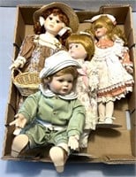 4 porcelain dolls
