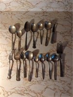Silver plate forks and spoons and more