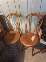 Three bent wood chairs