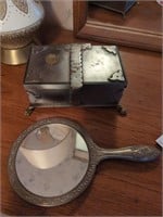 Metal trinket box and mirror