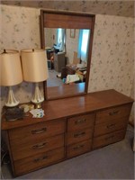Hardwood dresser with mirror