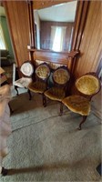 4 vintage carved chairs