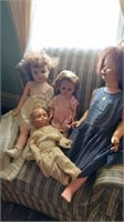 4 vintage dolls