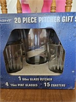 Bud Lite Pitcher and Glass Set w/ Coasters
