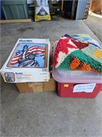 Latch hook rug kits, yarn and supplies