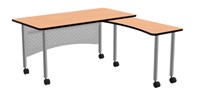 NeoClass Teacher's Desk with Return GREY