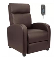 Recliner with Massage BackrestBrown Leather