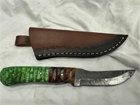 Damascus Steel Knife & Sheath