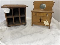2 pcs-Wooden Shadow Box Cabinet 10" x 5" x 9" & Do
