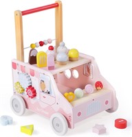 Wooden Walker for 12M Girls  Ice Cream Cart