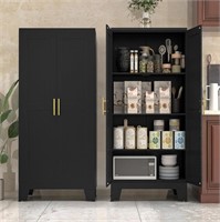 61"" Black Kitchen Storage Cabinet