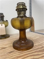 Glass Oil Lamp w/Aladdin Burner 12"H