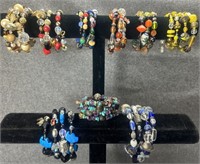 Colorful  Bracelets w/Glass Beads & More