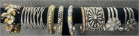 Collection Of Bling Style Cuff Bracelets & More