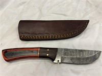 Damascus Steel Knife & Sheath