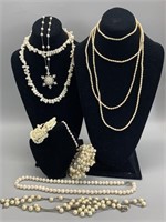 Mother Of Pearl & Other Assorted Costume Jewelry