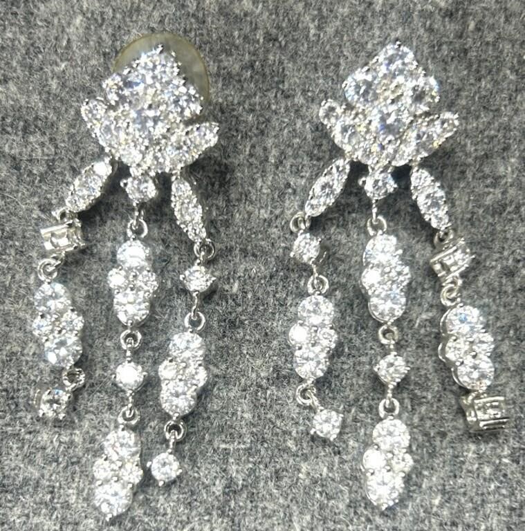 PJM Sterling & Clear Stone Earrings