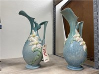 Pair Roseville Vases 15"H