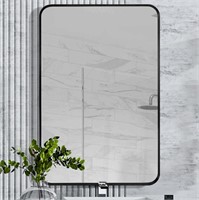 Aldado Black Bathroom Wall Mirror, 20x30 Inch