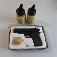 AIR SOFT GUN W/ 2 BOTTLES OF BB'S