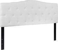 Tufted Upholstered Queen Headboard in White