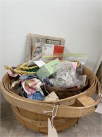 Basket w/Sewing Thread Yarn