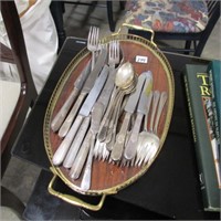 TRAY OF SILVER PLATED CUTLERY