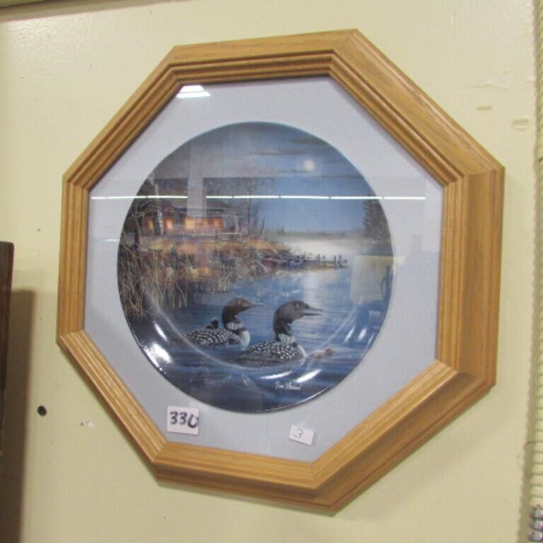 LOONS FRAMED COLLECTOR PLATE