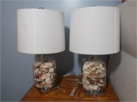 2 Seashell Lamps 21"H