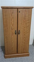 Oak Locking Shelf Cabinet 24wx13.5dx43"h