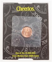 2000 CHEERIOS CENT LINCOLN PENNY WITH COA