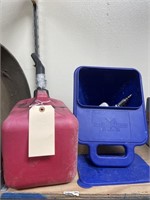 Plastic 2-Gal Gas Can & Drywall Hopper/Gun
