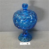 Blue Moon and Star Glass Compote