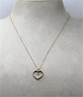 10K STAMPED GOLD NECKLACE W/ HEART PENDANT