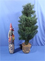 Fiber Optic Christmas Tree, 80 cm H & Wooden