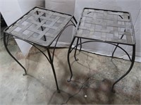2 Wrought Iron Patio Tables 12x12x22"h