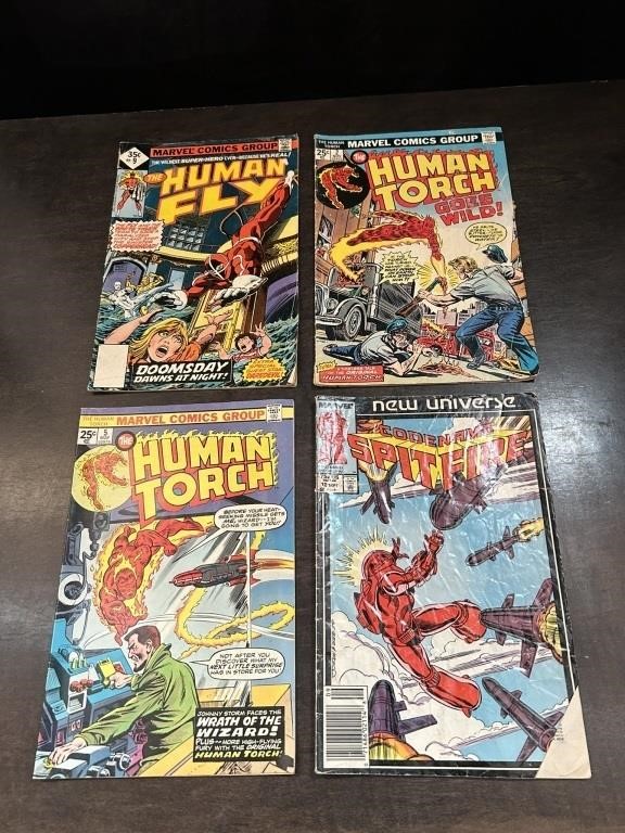 Human Torch, Fly and Spitfire Comic Book Lot