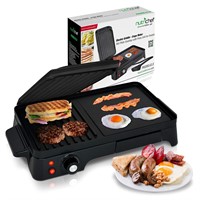 Nutrichef 2-in-1 Panini Press Grill & Griddle |