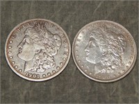 1901 O & 1900  Morgan 90% SILVER Dollars