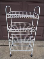 4-shelf Wire Rack on Wheels 38hx17wx12"d