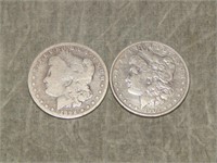 1892 O &1902 Morgan 90% SILVER Dollars NICE