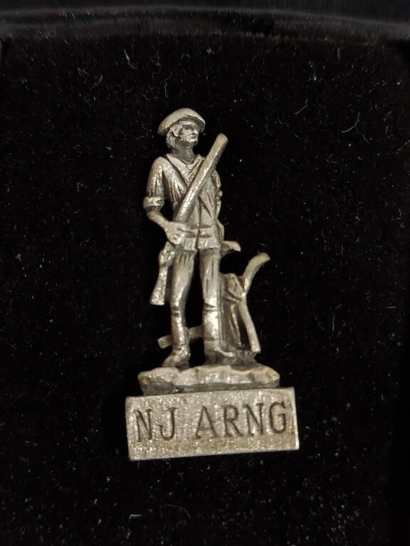 New Jersey Army National Guard Lapel Pin Pewter