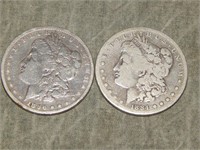 1896 S & 1884 S Morgan 90% SILVER Dollars