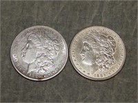 1880 S & 1886 Morgan 90% SILVER Dollars