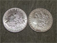 1889 & 1881 Morgan 90% SILVER Dollars